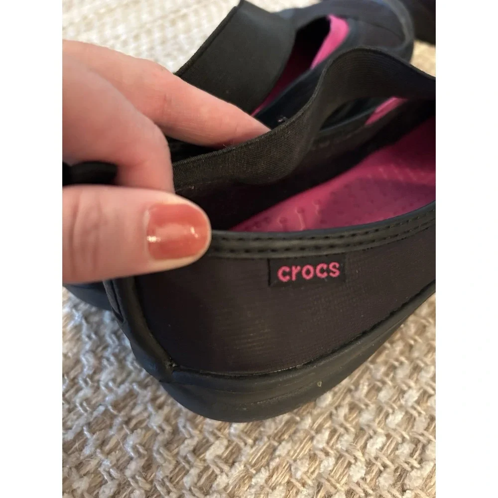 Crocs Molly Mary Jane Slip On Flat Shoes Size 9 Summer Beach Comfortable Pink